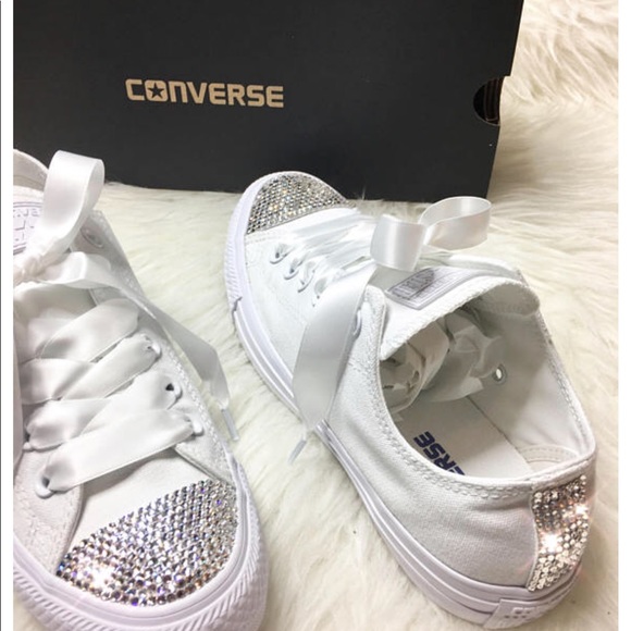 Swarovski Crystal CONVERSE Bling Wedding sneakers - Picture 5 of 6
